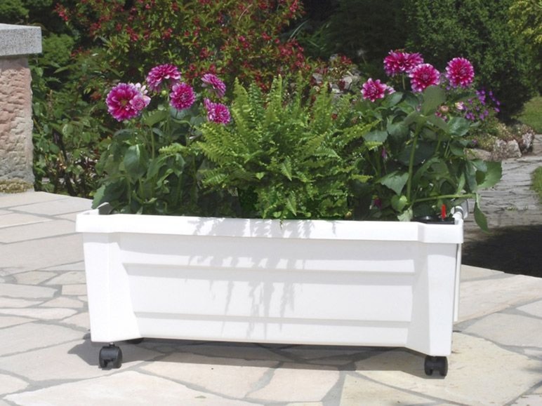 KHW Plantenbak met wielen Wit