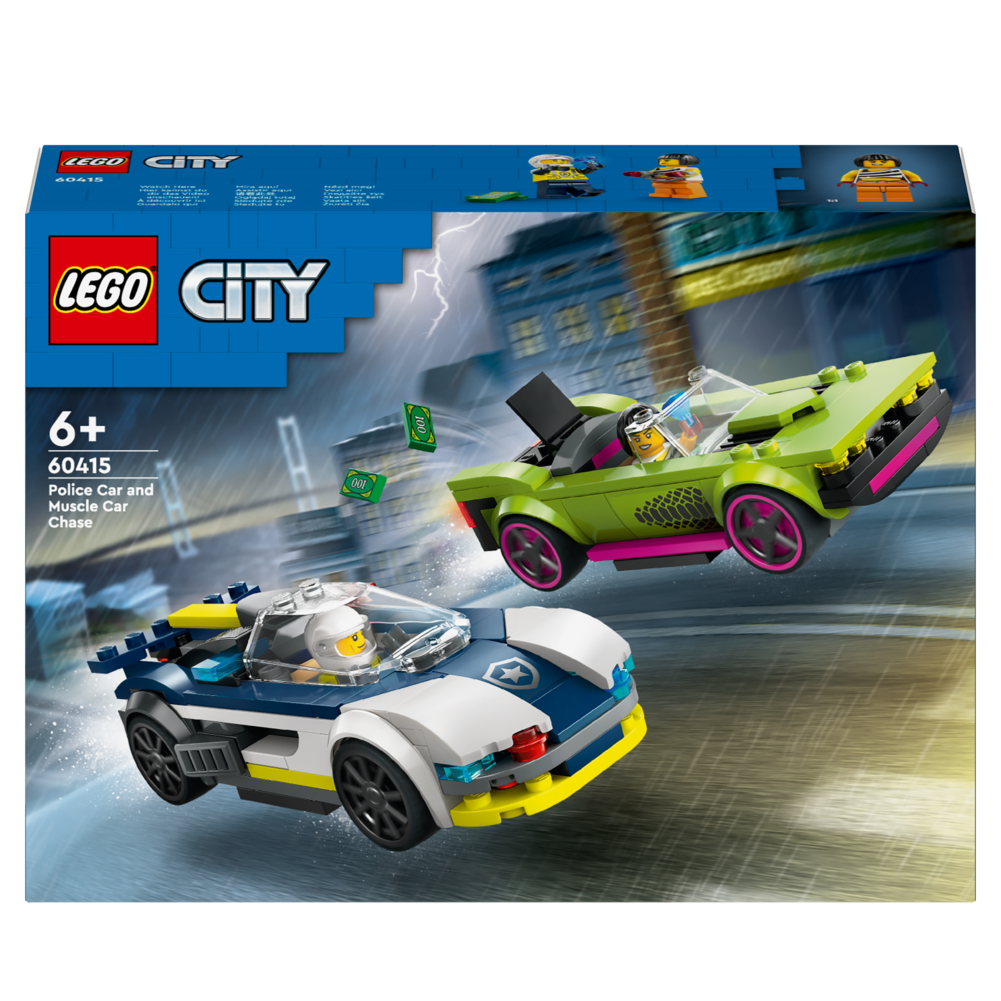 LEGO City 60415 politiewagen en snelle autoachtervolging
