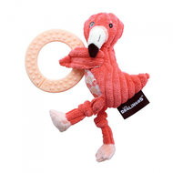 Les Deglingos bijtrinng flamingo roze 11 cm
