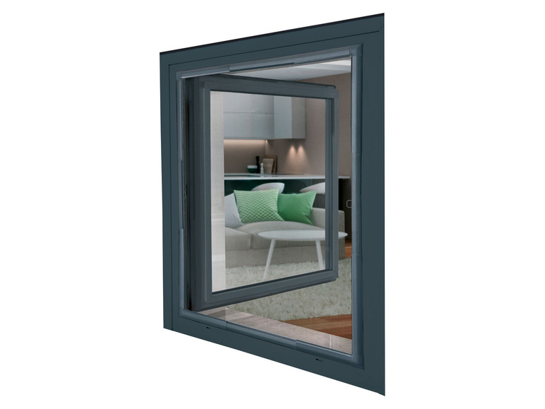 Livarno Home Telescopisch aluminium raamhor 120 x 140 (Antraciet)