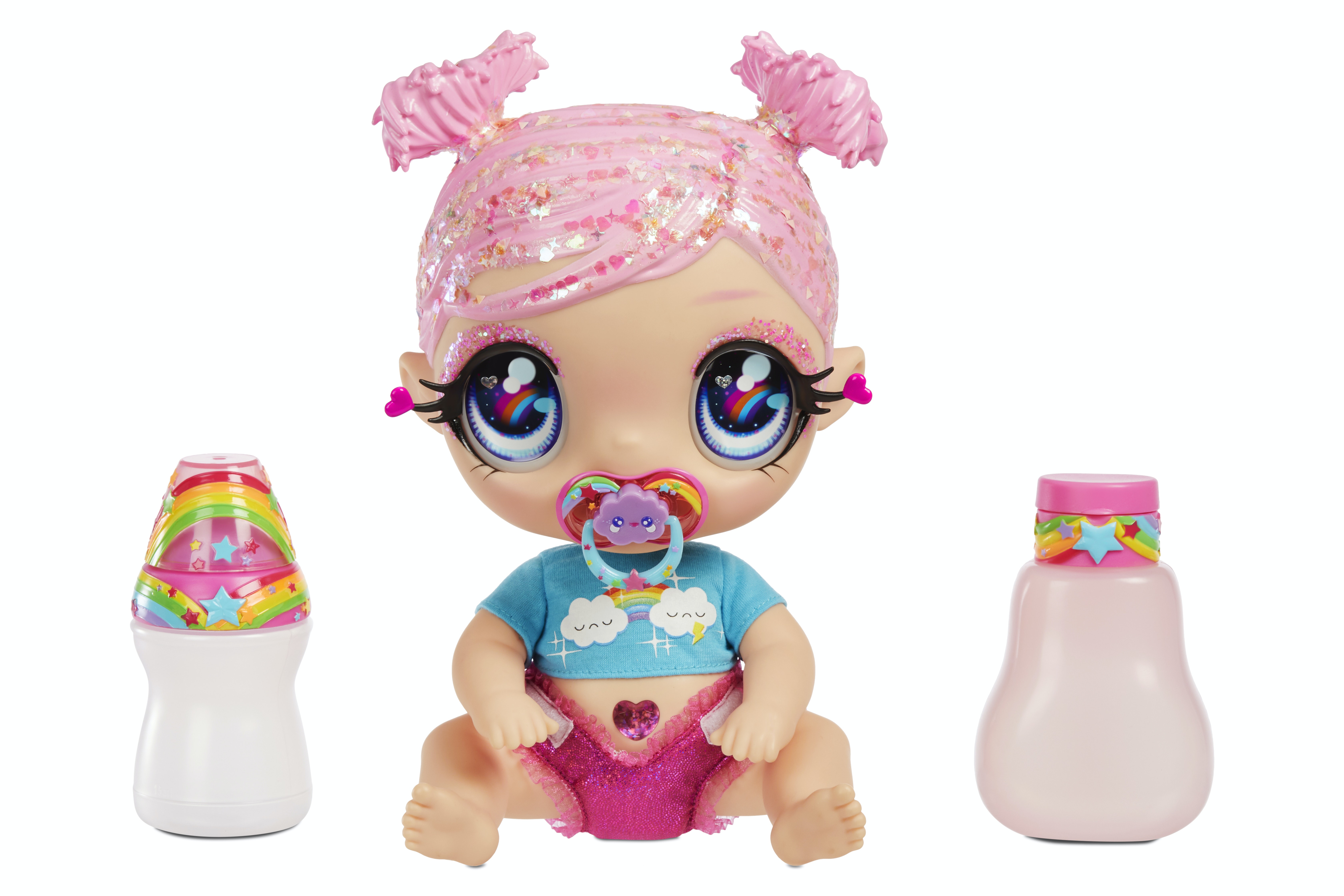 MGA Entertainment Glitter Babyz-pop - roze (regenboog)