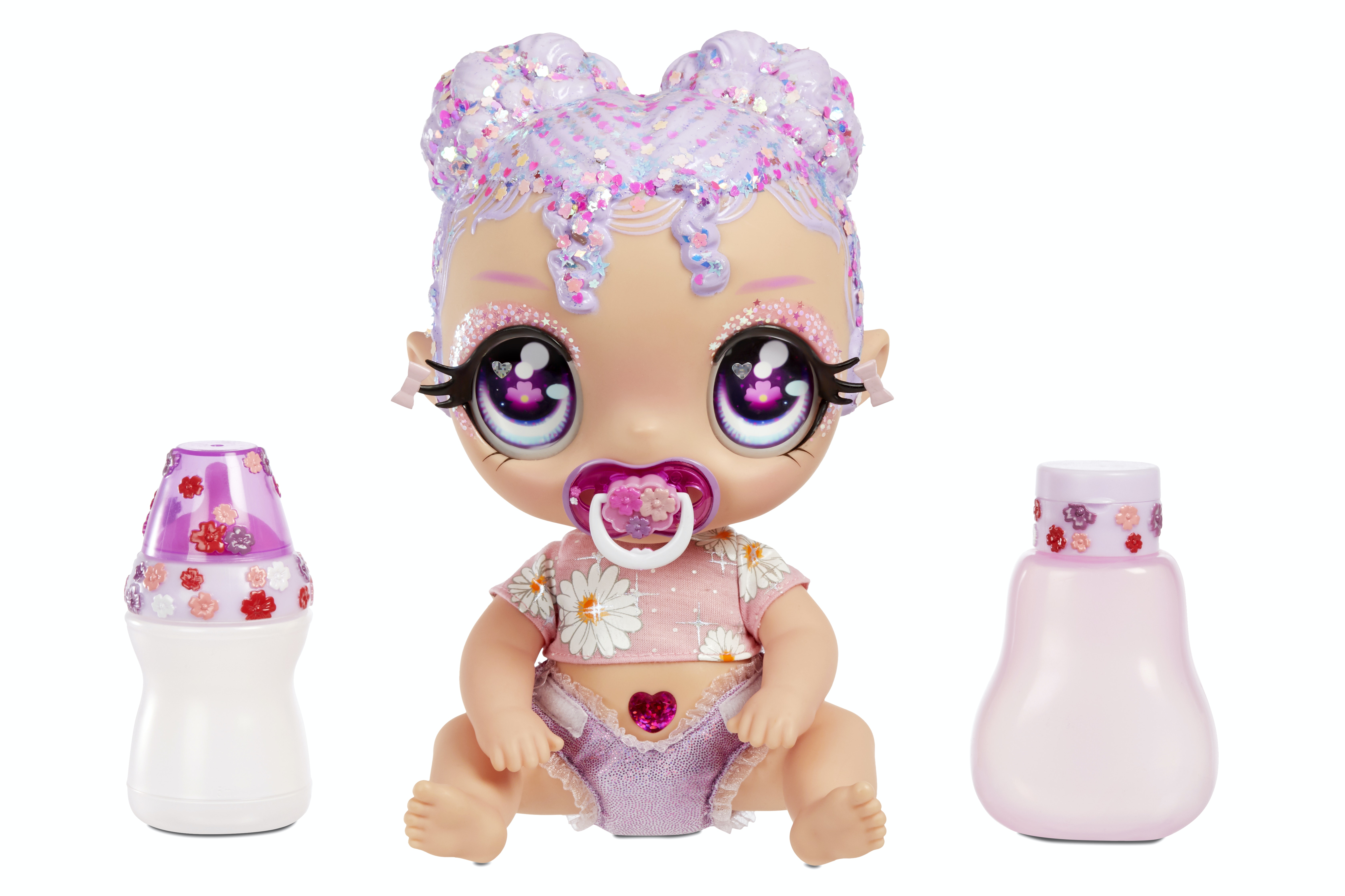 MGA Entertainment Glitter Babyz-pop lavendelkleurig (bloem)