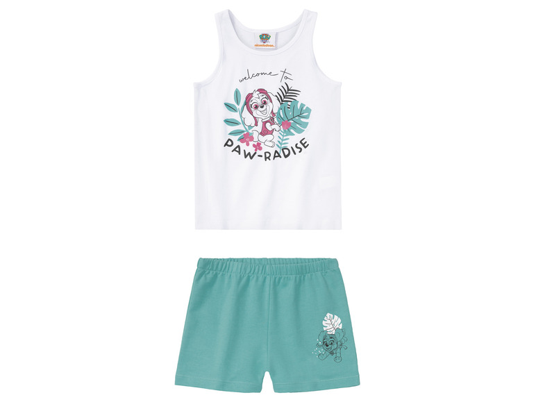 Meisjes set (122/128, Wit/mint)