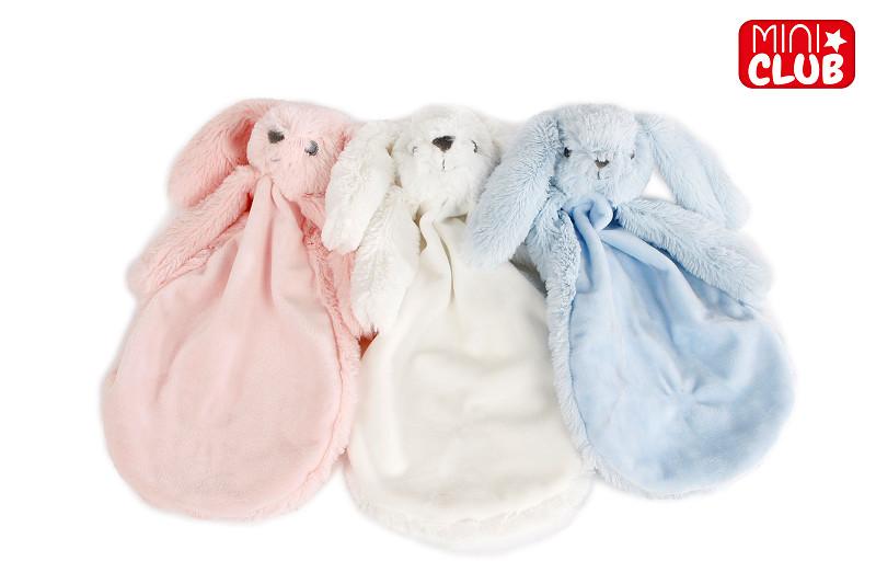 Mini Club knuffeldoekje konijn 3 assorti 27cm