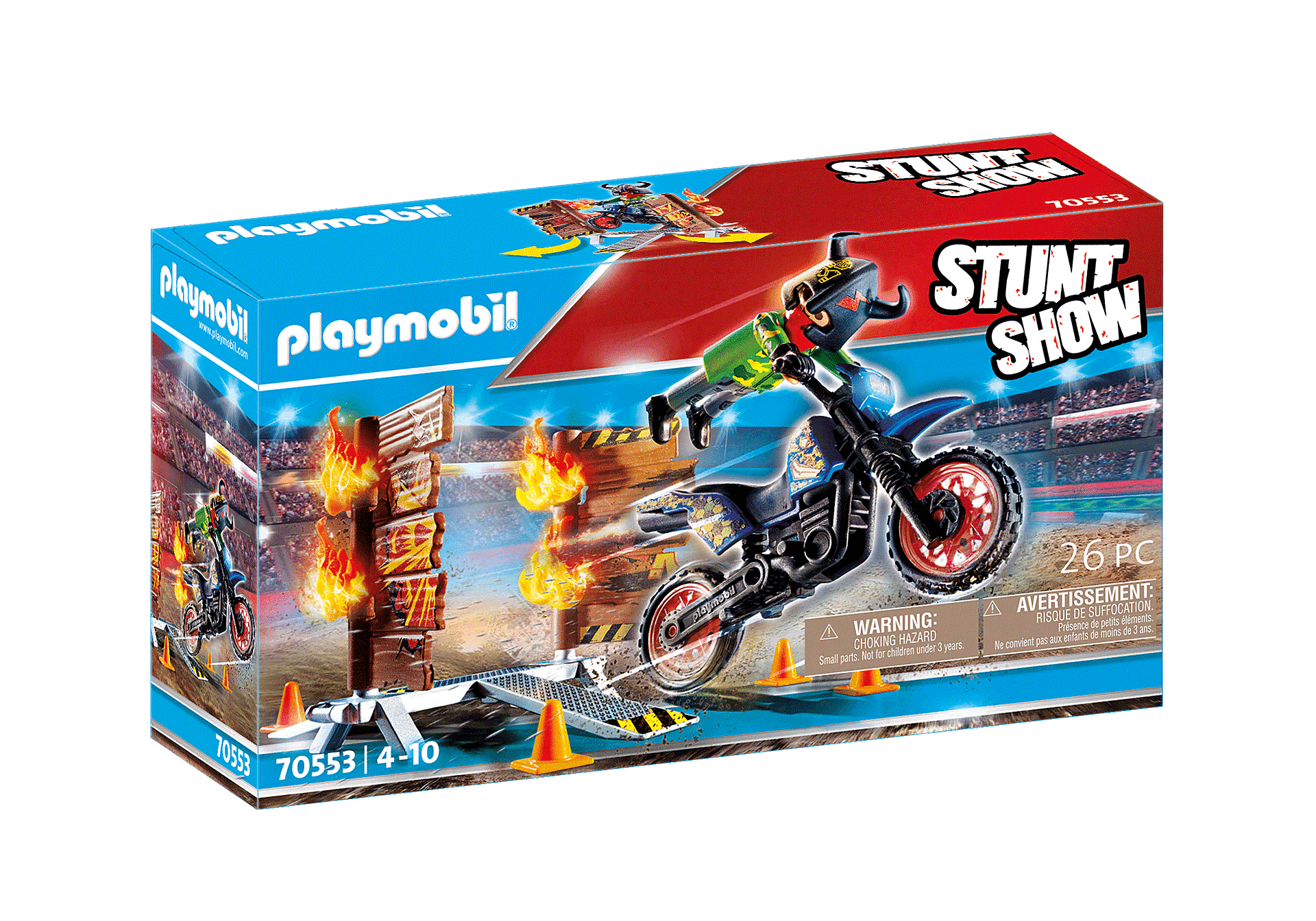 Playmobil 70553 Stuntshow Motor met vuurmuur