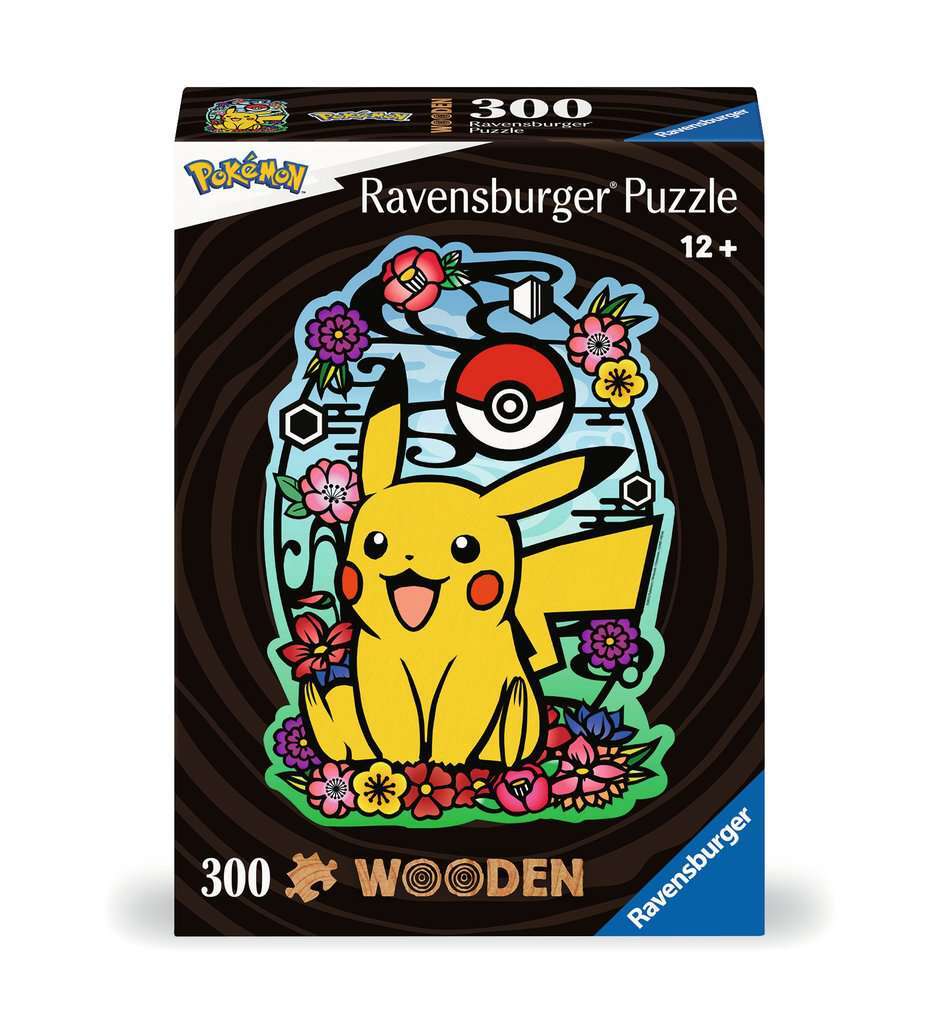 Ravensburger houten puzzel 300 stukjes pokemon pikachu