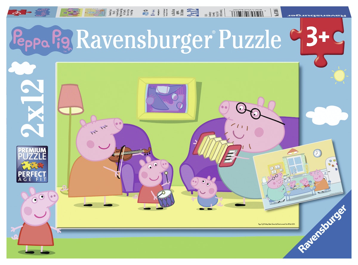 Ravensburger puzzel 2x12 stukjes peppa big thuis