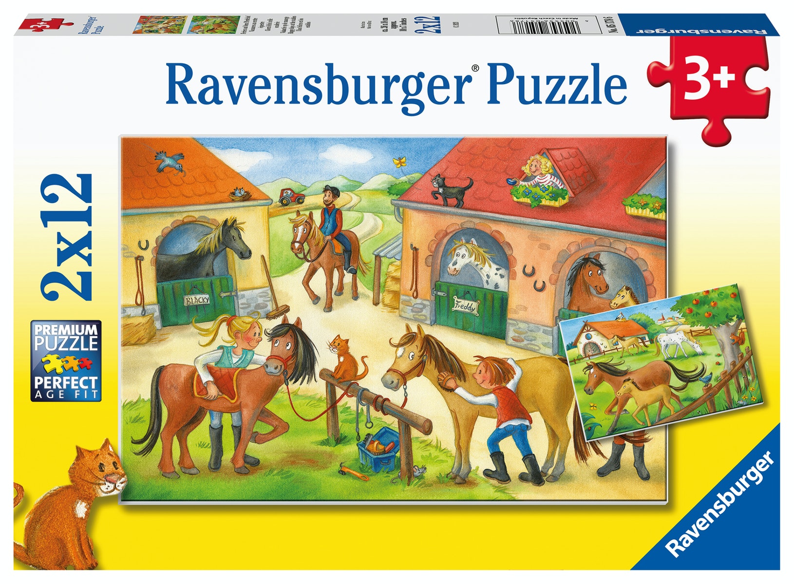 Ravensburger puzzel 2x12 stukjes vakantie op de manege