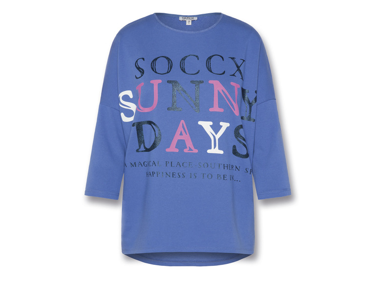 Soccx Dames shirt met 3/4 mouwen (M/L, Blauw)