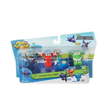 Super Wings Transform-a-Bots figurenset - Agent Chace/Flip/Jerome/Mira