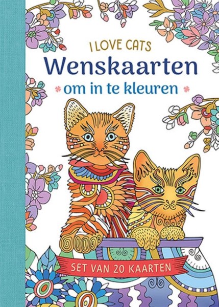 Wenskaarten Om In Te Kleuren - I Love Cats