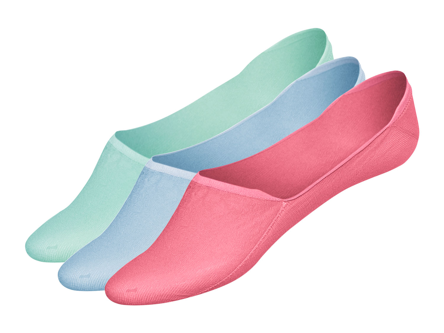 esmara 3 paar sneakersokken (39-42, Roze/mint/blauw, High-Cut)