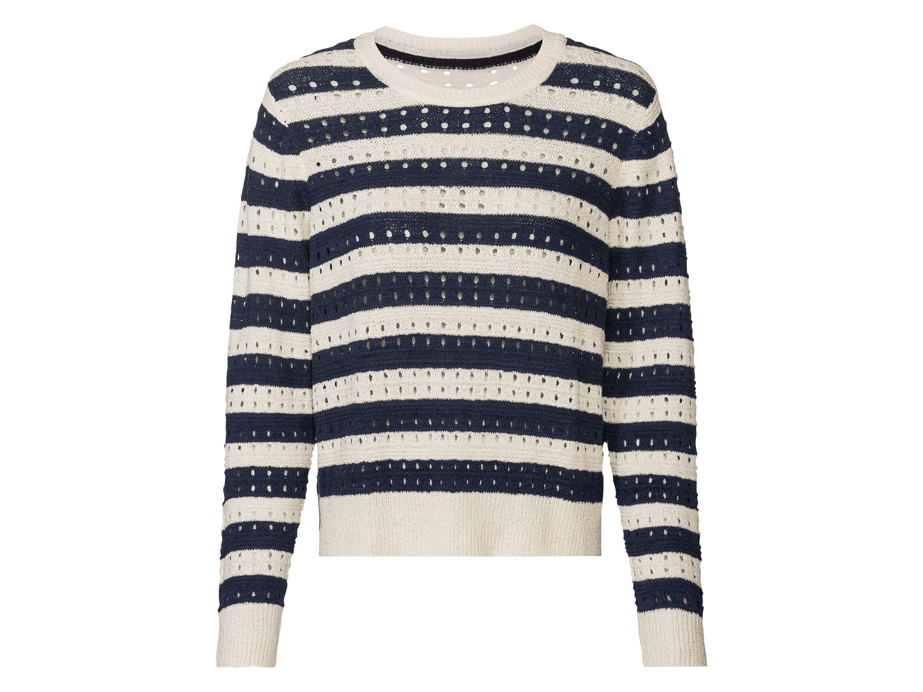 esmara Dames pullover (L (44/46), Donkerblauw gestreept)