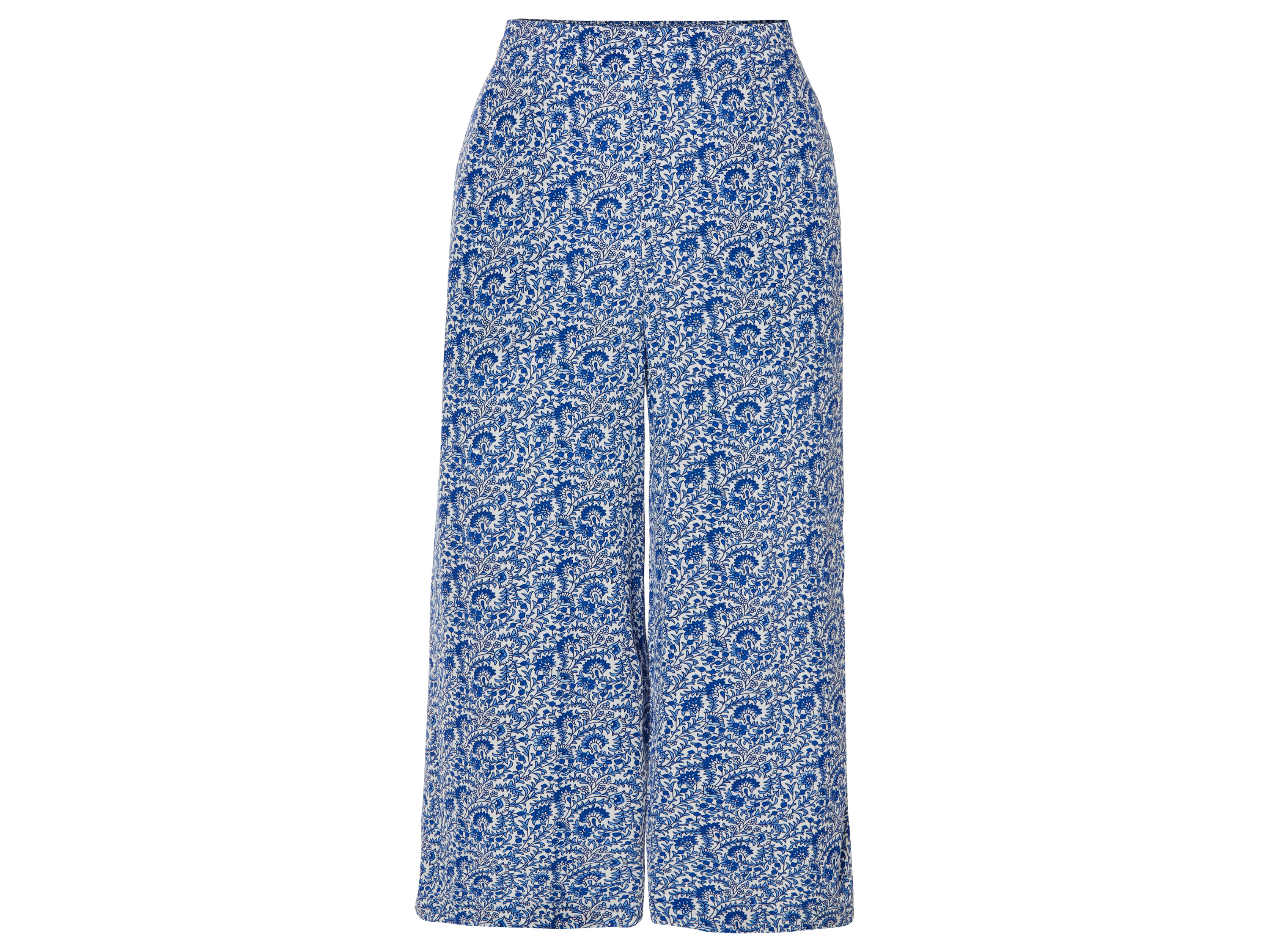 esmara Dames wide-leg-broek (40, Blauw/wit)