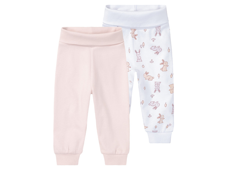 lupilu Baby meisjes joggingbroek 2 stuks (62/68, Lichtroze/print)