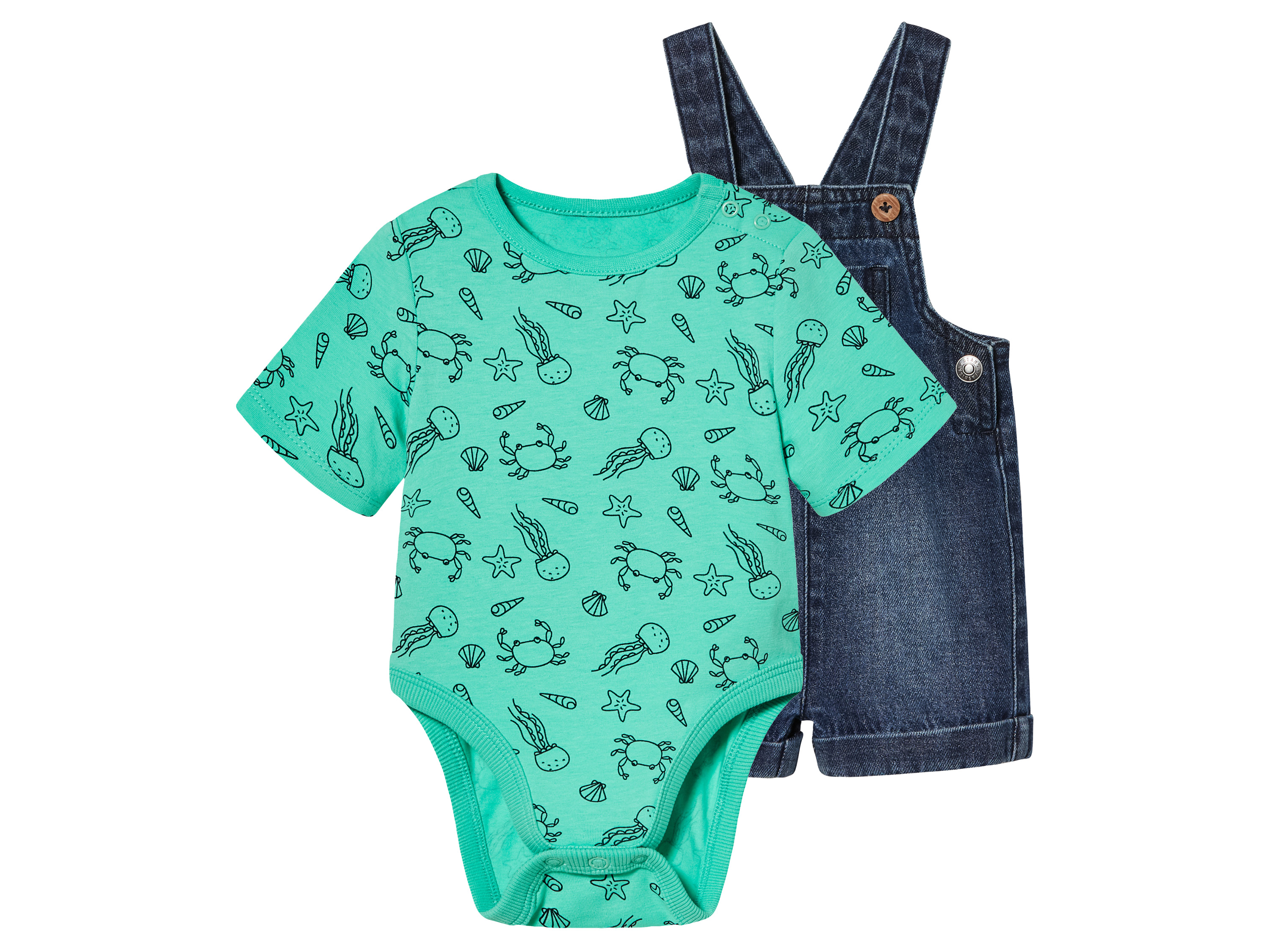lupilu Baby-set (80, Donkerblauw/turquoise)
