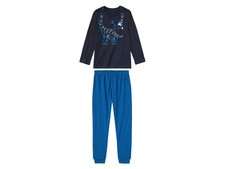 lupilu Kinder pyjama met ronde hals (122/128, Donkerblauw/blauw)
