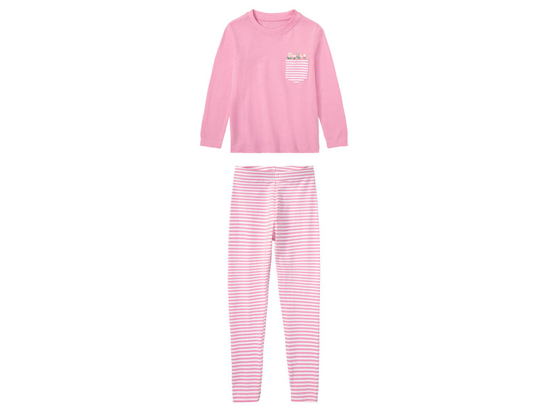 lupilu Meisjes pyjama (122/128, Roze gestreept)