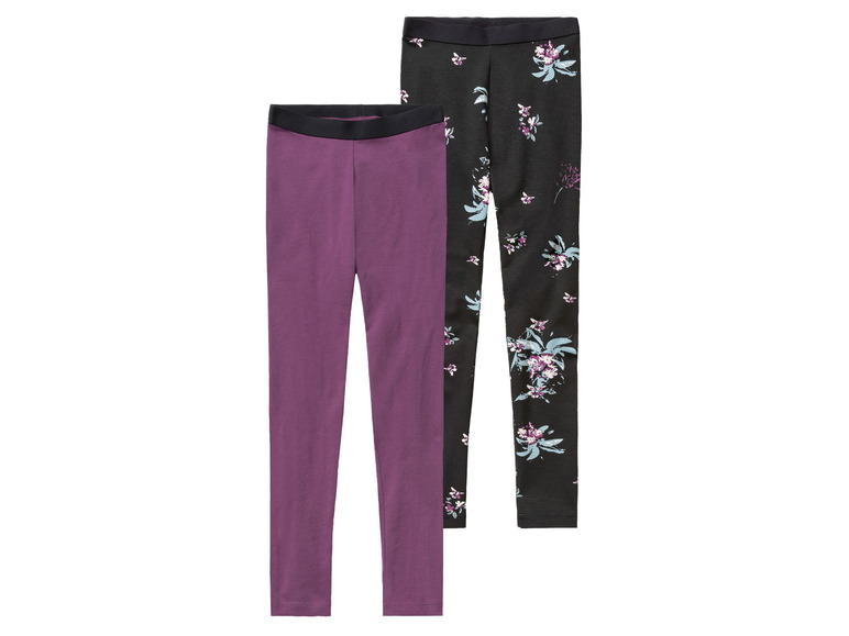 pepperts! Meisjes leggings (134/140, Gedessineerd zwart/lila)
