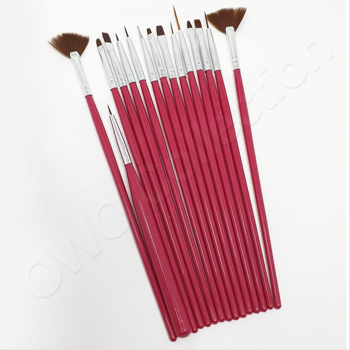 Miniatuur precisie verf kwasten penseel penselen set - acrylverf - waterverf - aquarel - 13 stuks - ROOD