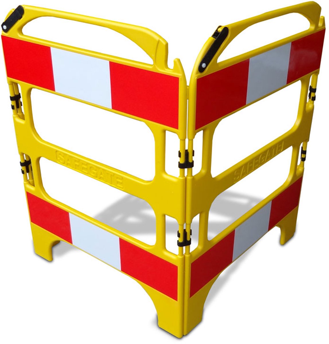 Kunststof vouwhek SafeGate met Klasse 1 reflectie folie 2-delig (2, 3 of 4-delig) - eenvoudig mee te nemen veiligheidshek - mobiel vouwhek