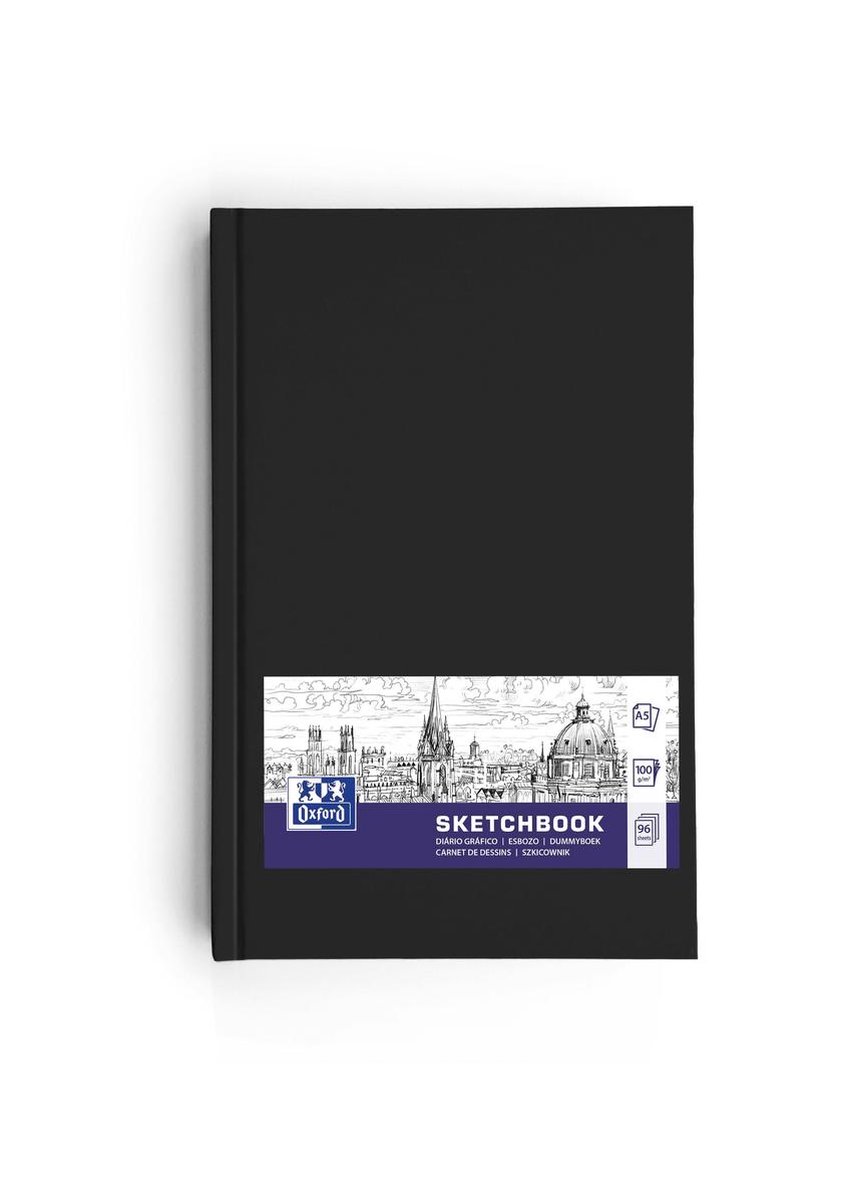 Oxford - Schetsboek A5 - harde kaft - 192 paginas - 100g papier - zwart
