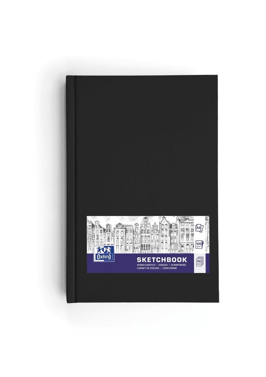 Oxford - Schetsboek A6 - harde kaft - 192 paginas - 100g papier - zwart