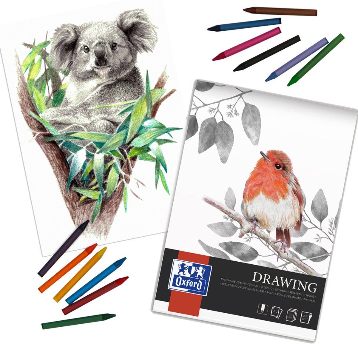 Oxford tekenblok Drawing A4 200g/m - 25 vel