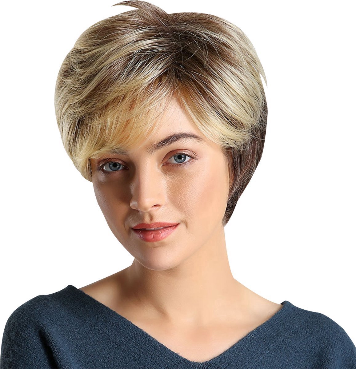OxyFlowzy® Damespruik – Pruiken Dames - Hair Wig – Haarstuk – Wasbaar – Kambaar – Hoge Kwaliteit – Dames Haar – Kort – Blond