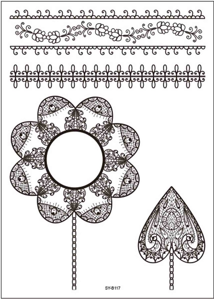 Grote sexy lace neptattoo FST160-Tijdelijke Tattoos - Nep Tatoeage- Tattoo sticker