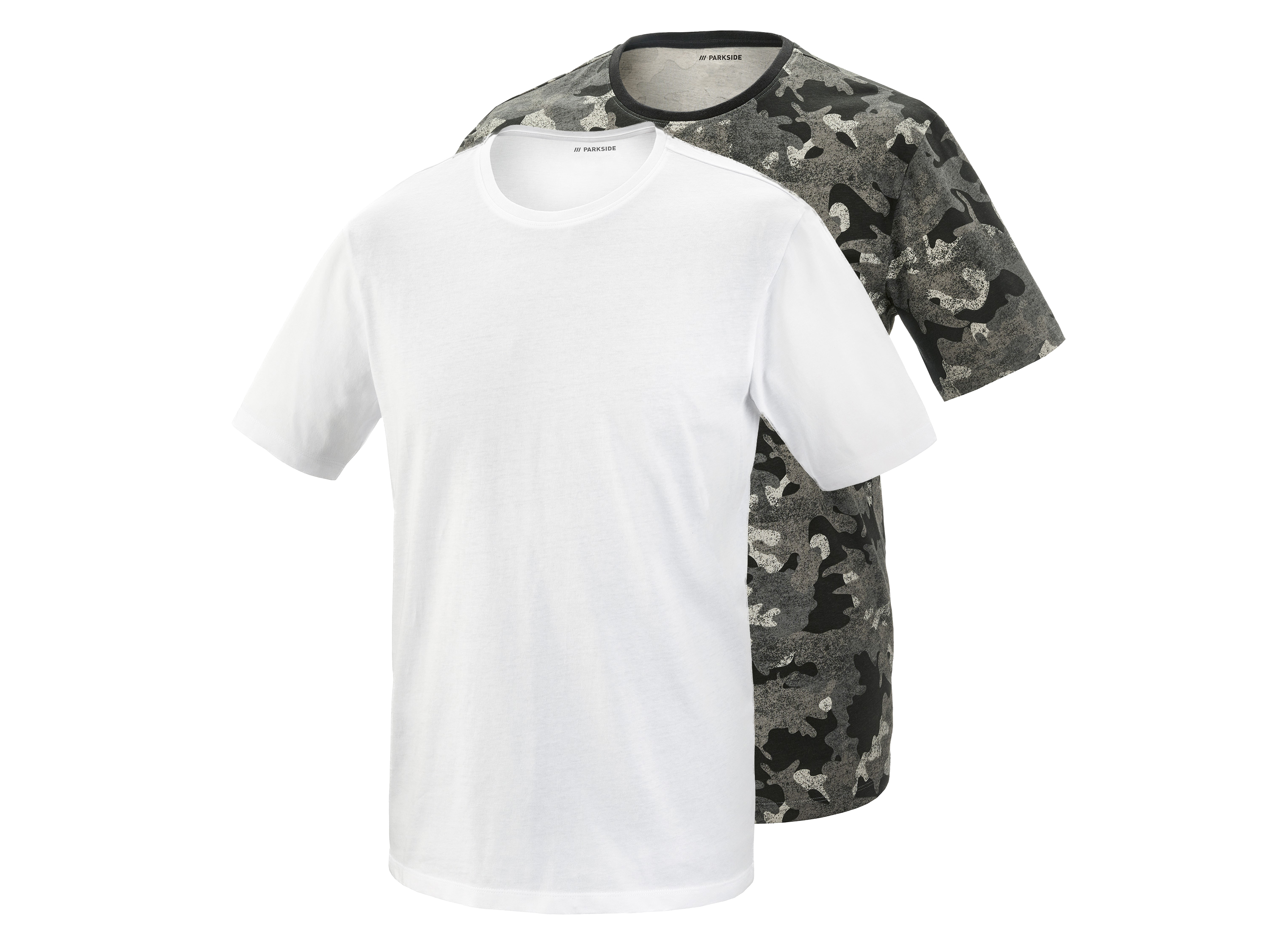 PARKSIDE 2 heren t-shirts (Wit/camouflage, XL (56/58))