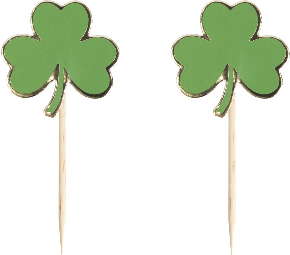 PARTYPRO - 10 houten klavertjes Saint Patrick 8 x 5 cm