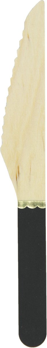 PARTYPRO - 8 Kleine zwarte houten messen 16 cm