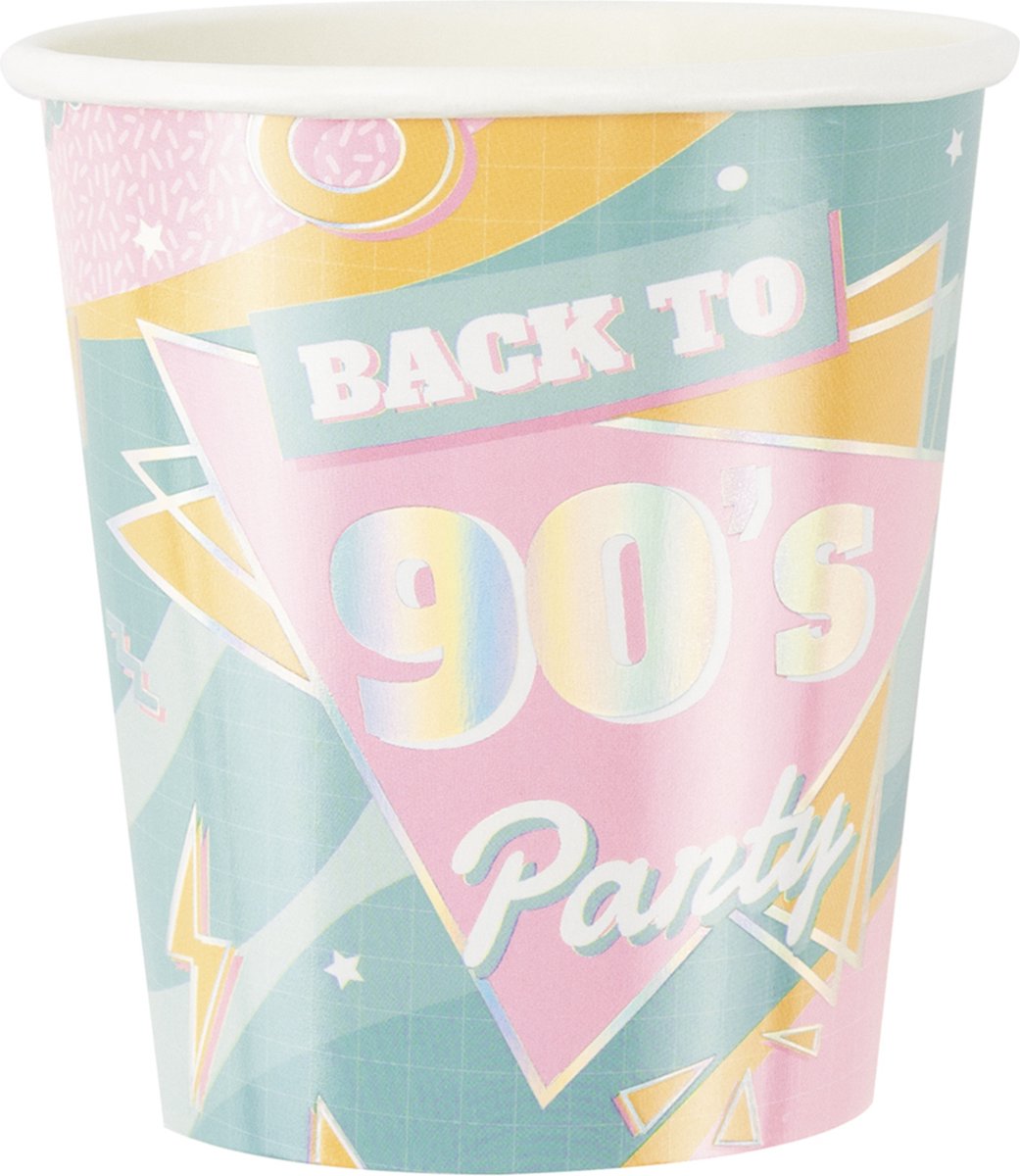 PARTYPRO - 8 kartonnen bekers jaren 90