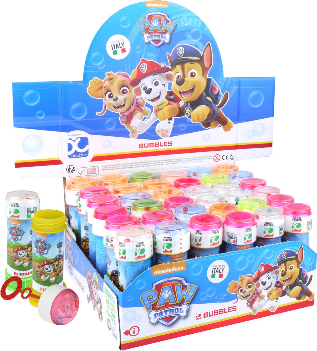4x Paw Patrol bellenblaas flesjes met spelletje 60 ml voor kinderen - Uitdeelspeelgoed - Grabbelton speelgoed