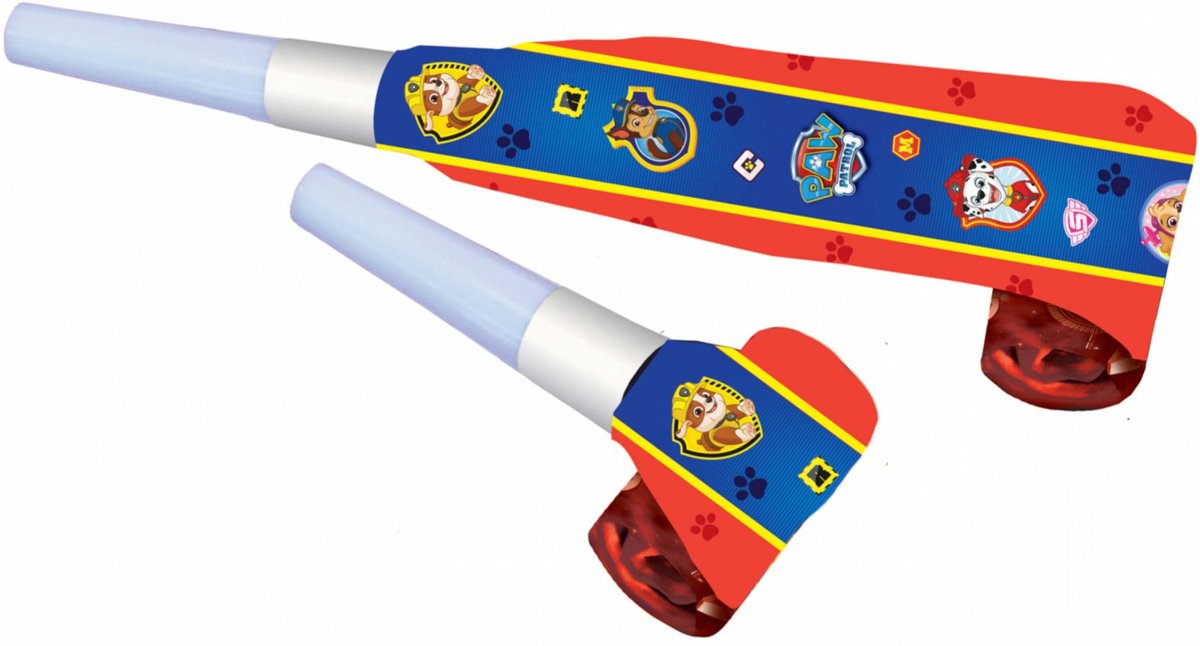 8 Paw Patrol™ roltongen - Feestdecoratievoorwerp