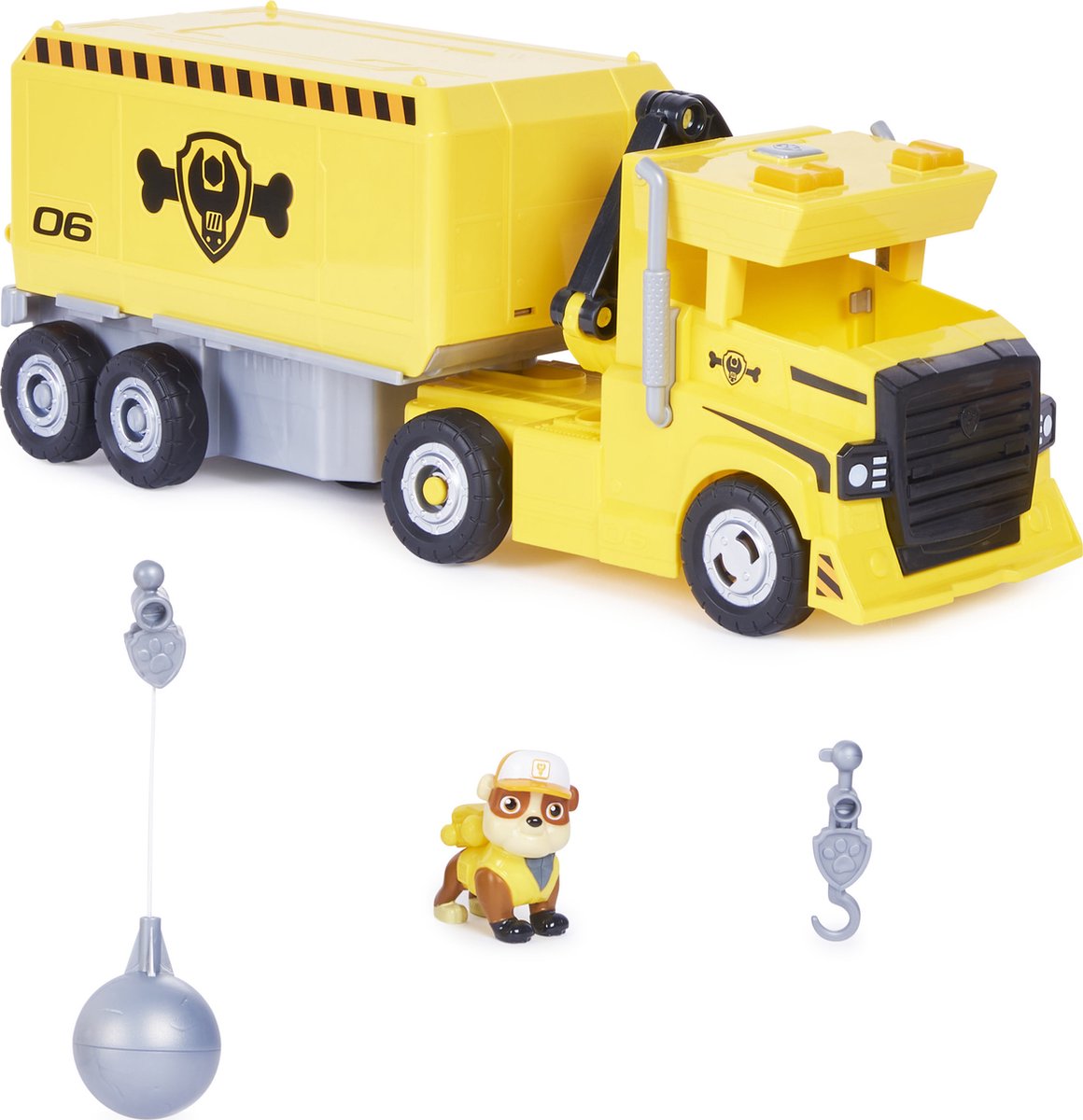 PAW Patrol Big Truck Pups - PAW Patrol Rubble 2 in 1 transformerende X-Treme Truck met graafmachine hijskraan licht en geluid actiefiguren