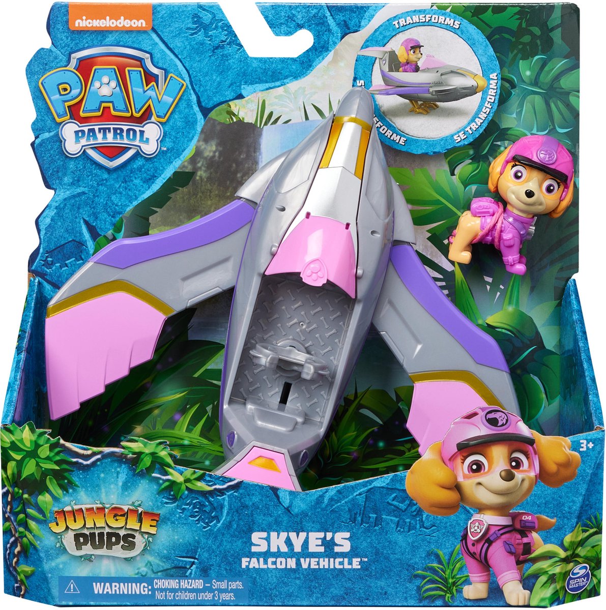 PAW Patrol Jungle Pups - Skyes Valk-voertuig - speelgoedvliegtuig met speelfiguur