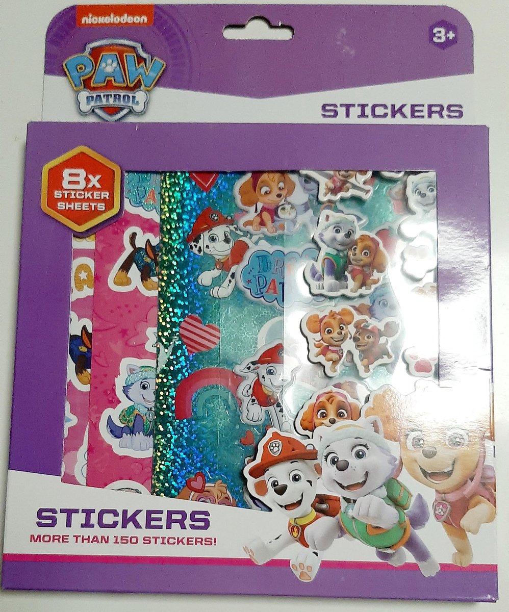 stickerset - 8 stickervellen - Paw Patrol pink roze - 150+ stickers