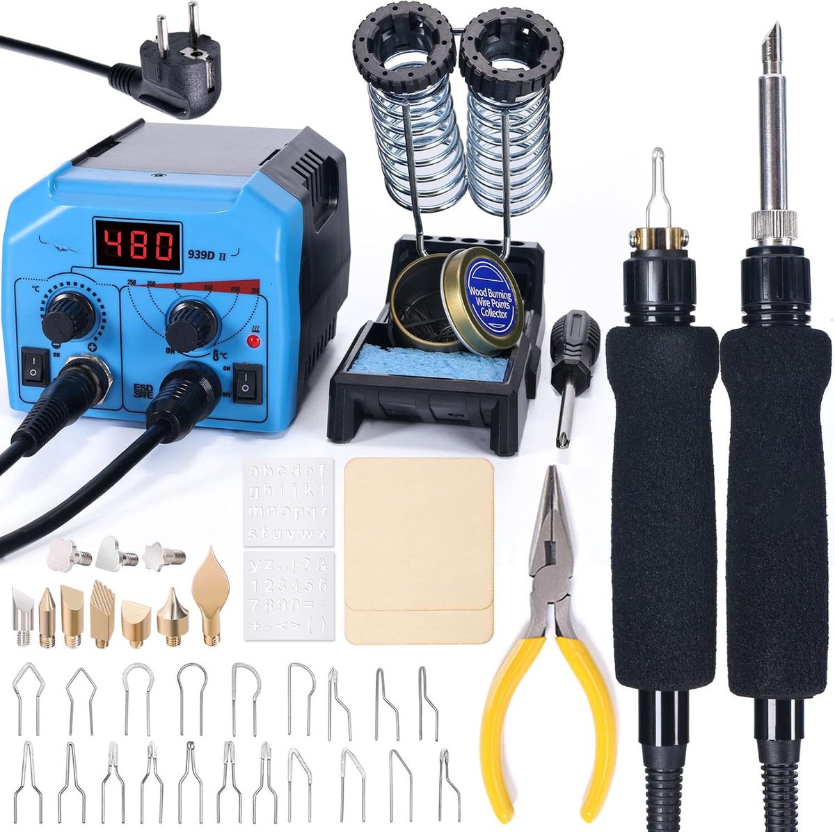 Creatief Houtbranderset 939D-II: Pyrografie Station Met 2 Pennen En 30 Tips Voor Meesterlijke Ontwerpen