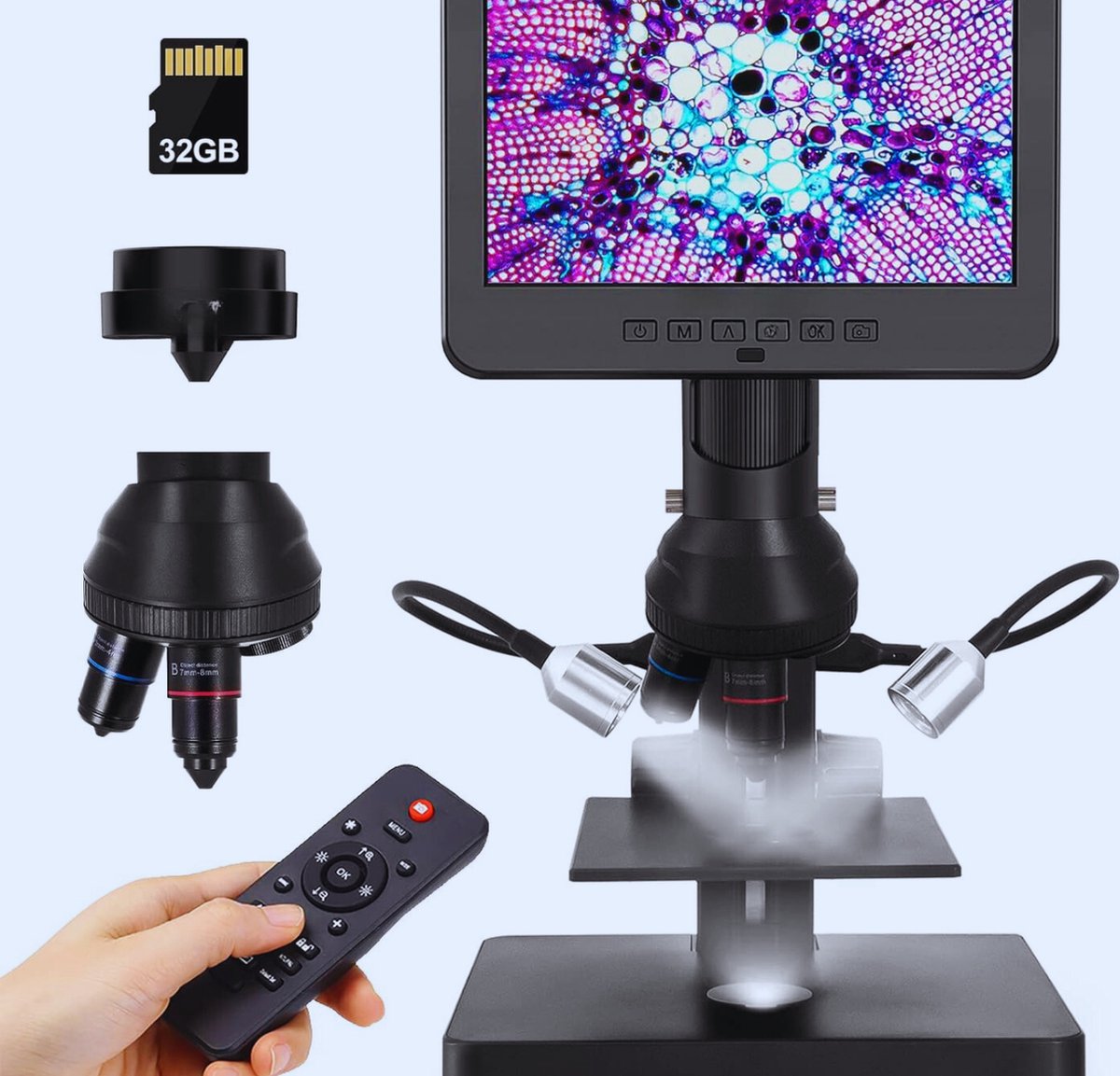 Digitale Microscoop 7 Inch Scherm Met 4000x Zoom En 2160p UHD Video-opname – Perfect Voor Munt- En Biologisch Onderzoek - Ideaal Voor Volwassenen En Kinderen