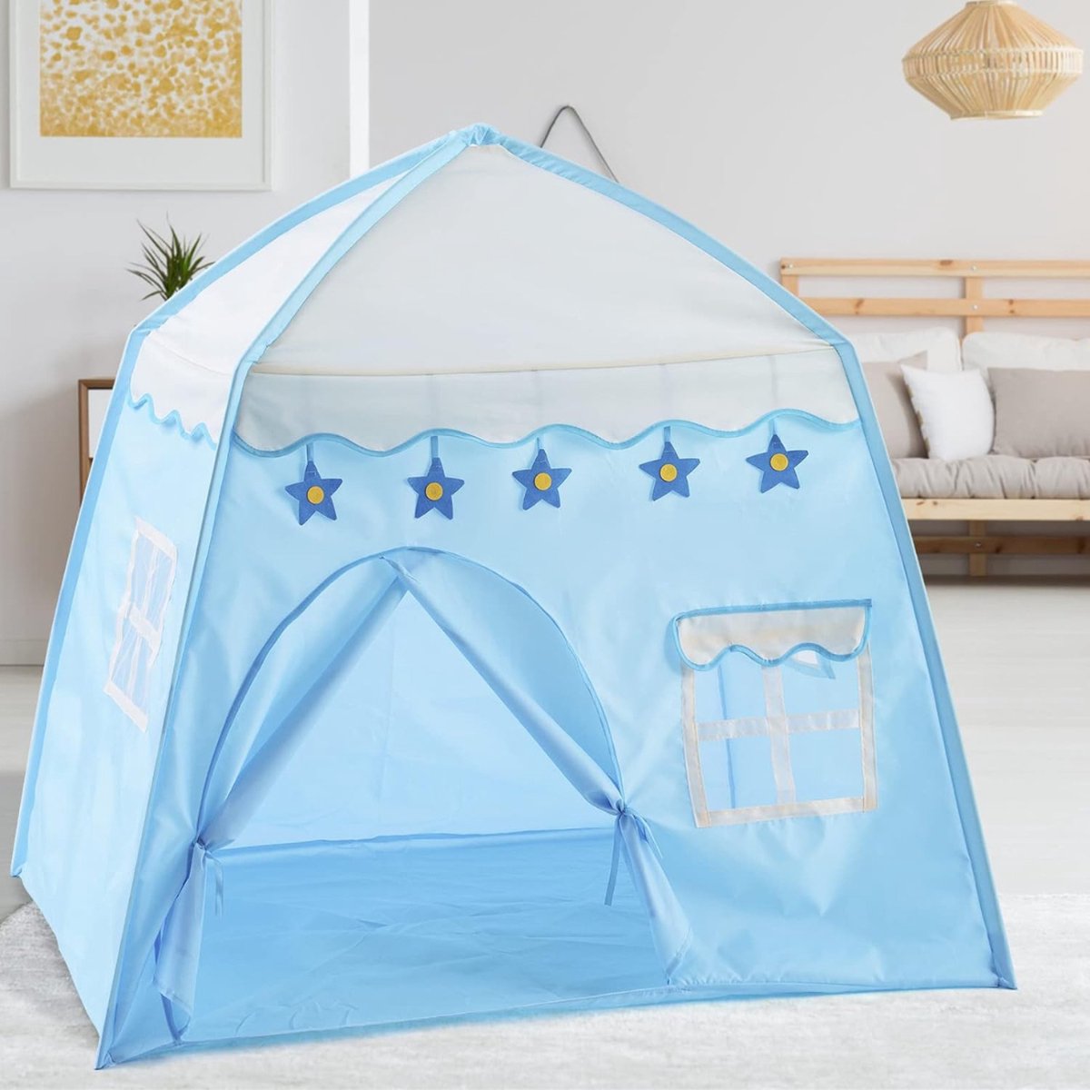 Kinder Tent - De Blauwe Bloemen Prinsessenklot Kindertent - Een Betoverende Speelplek voor Kerst en Verjaardagen