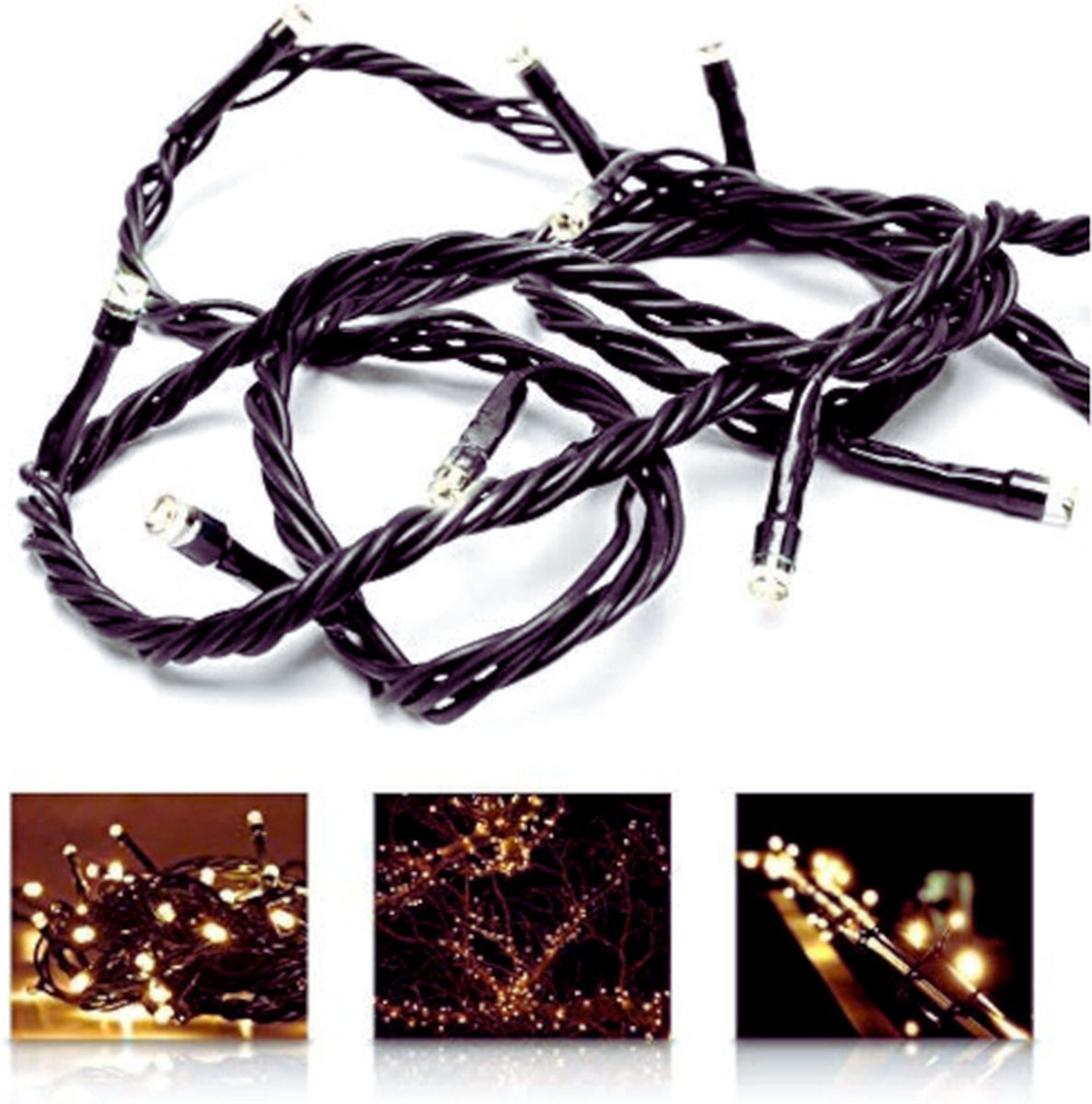 Led-Lichtketting Warmwit 80m Lang - 1000 LEDs Met 3m Voedingskabel - Spatwaterdichte Sfeerverlichting Voor Binnen En Buiten - Kerstmis, Feest, Woonkamer, Tuin, Terras