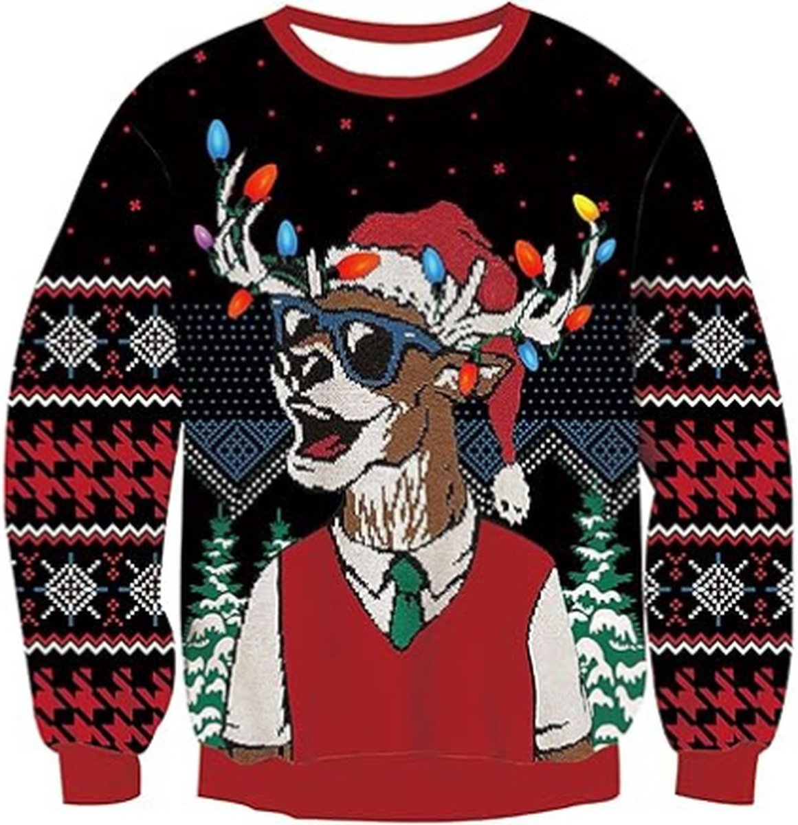 Lelijke Kerstpullover Gebreide Trui 3D Print Kerstmis Pullover Jumper Voor Heren/Dames S-XXL - Grappige Kersttrui