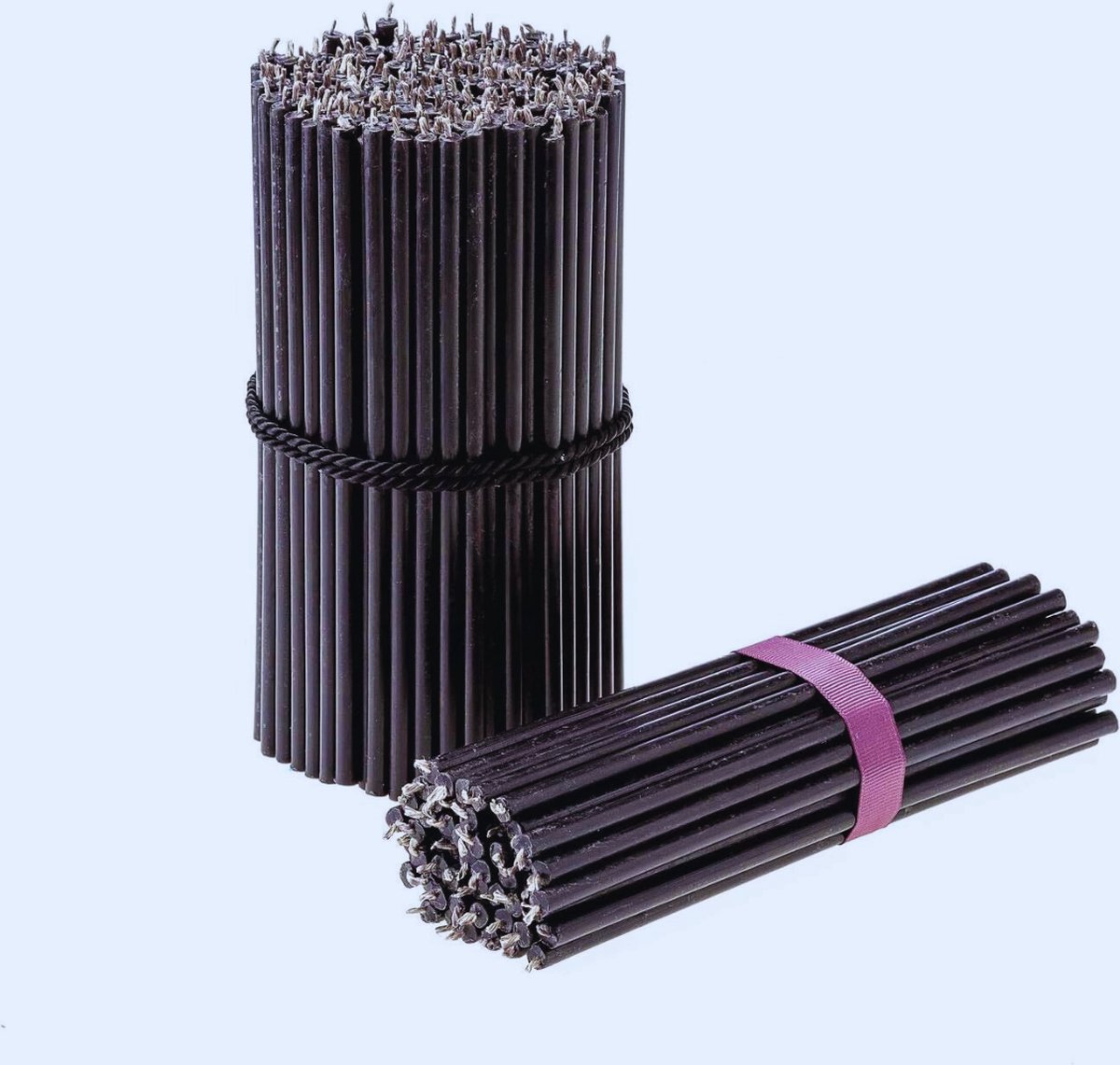 Ritual Bijenwaskaarsen Zwart - Orthodoxe Klooster Kaarsen Voor Gebed En Tafeldecoratie - Niet Giftig - Roet- En Druppelvrij - Duurzaam En Lang Brandend - 200 Stuks (572g) - 16 cm Hoog - 5 mm