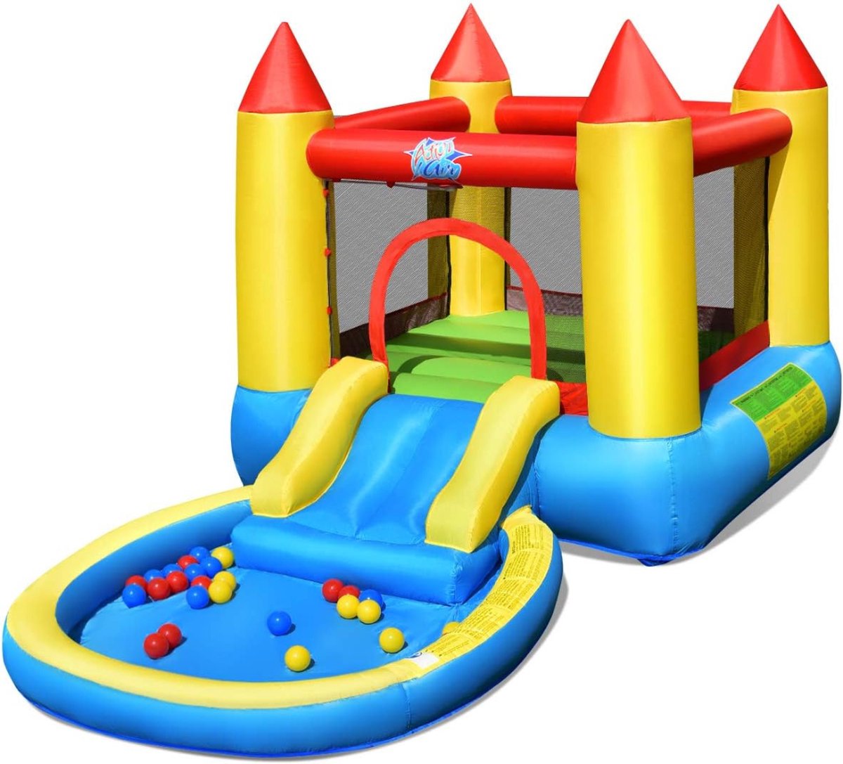 Springkussen - Het Magische Kasteel met Waterlijbaan, Spronggebied en Opblaasbare Pret voor Kinderen