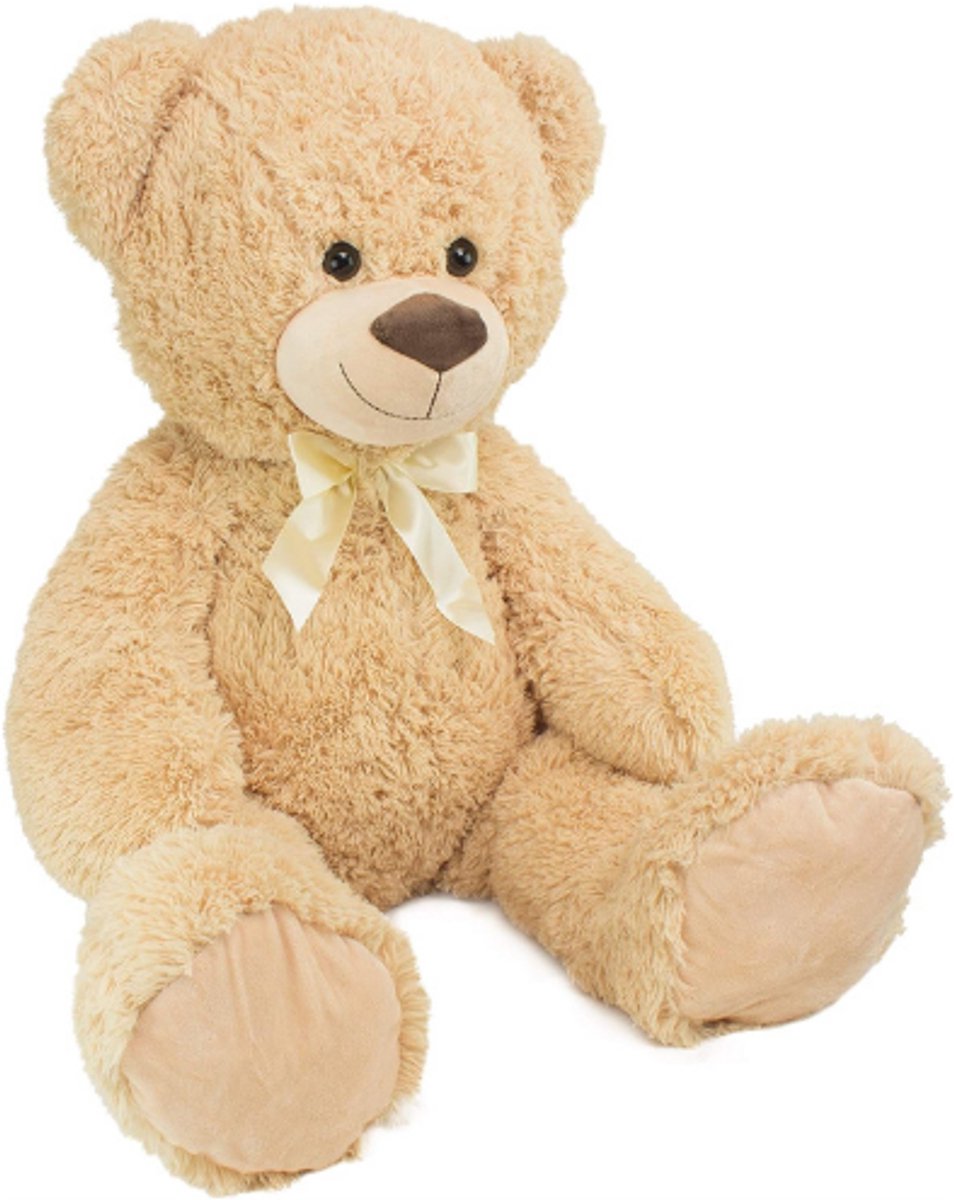 XXL Teddybeer 100 cm - Grote Zachte Knuffelbeer - Knuffelbaar & Comfortabel - Beige