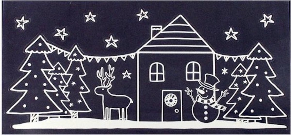 Peha - Raamsticker - 1 vel - Kerst Raamstickers - Raamversiering - Raamdecoratie Stickers - Kerstversiering - Kerstmis - 49 CM