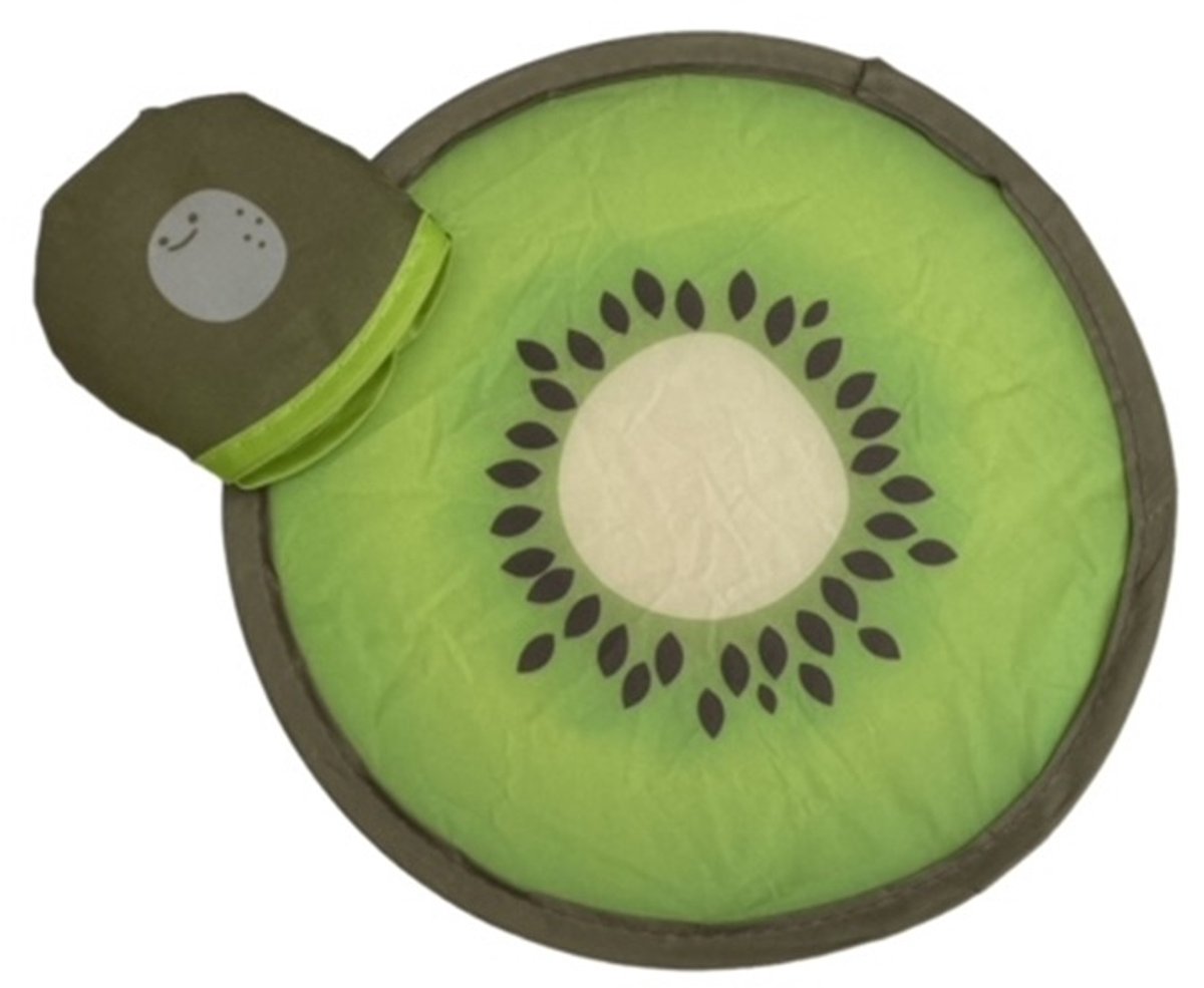 Opvouwbare waaier - kiwi - ronde waaier - voor onderweg - in tasje