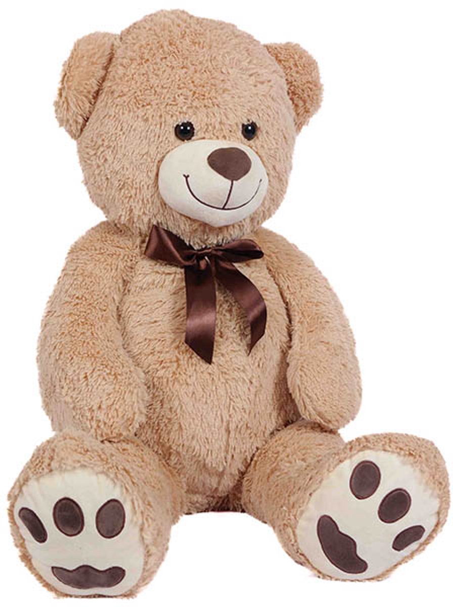 PIA Soft Toys - Pluche Knuffeldier Beer met strik - 100cm